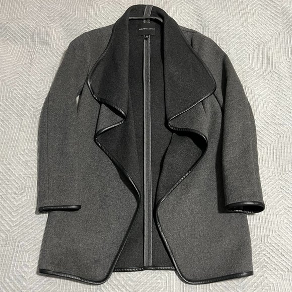 Saks Fifth Ave Charcoal Grey Wool Coat - Picture 1 of 2